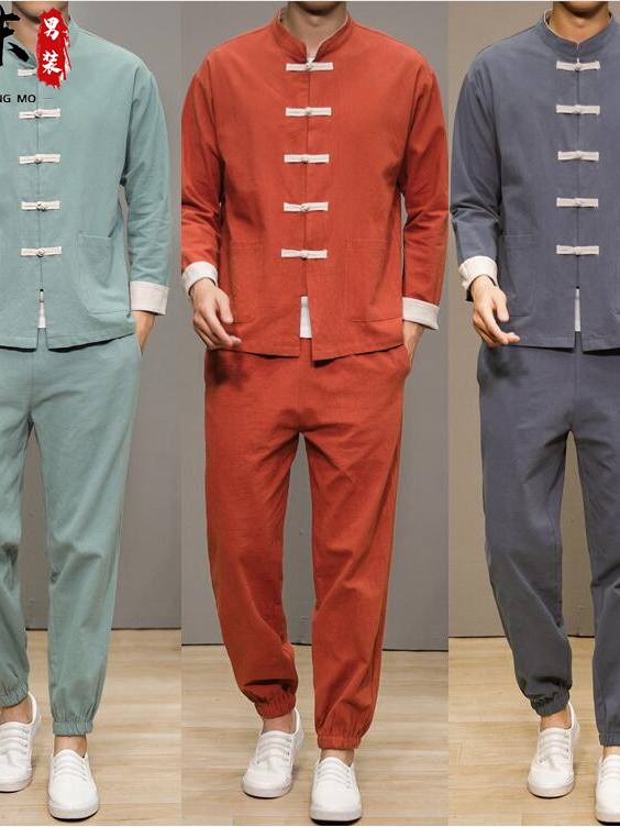 Health & Wellness Vector - Chinese Style Cotton Linen Tang Suit