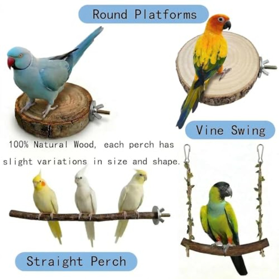 8PCS natural wood bird perches - огляд і ціна Health & Wellness Vector